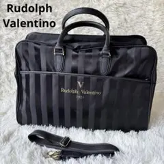 Rudolph Valentino ボストンバッグ ストライプ ショルダー付