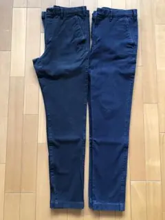 ユニクロ　スキニーフィットチノ2wayストレート　76cm 紺、黒2本セット