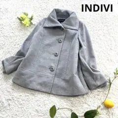 INDIVI インディヴィ アンゴラ ショート コート グレー 36