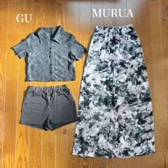 MURUA シアーパンツ　GU　レース羽織り　セット