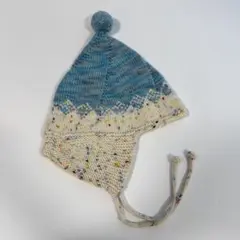 ピクシーハット　ハンドメイド　misha毛糸使用　misha and puff