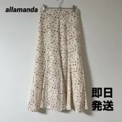 【allamanda】 新品 未使用 花柄フレアロングスカート　38