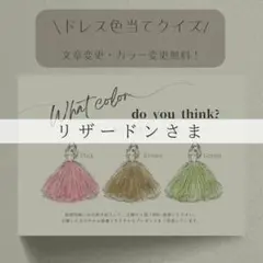 リザードンさま専用ページ　ドレス色当てクイズ