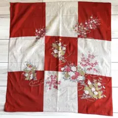 【美品】大判風呂敷　日本の花　ナイロン100%