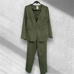【SALE】グリーン パンツセットアップ