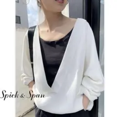【1度着用のみ美品】 スピックアンドスパン ミラノリブプルオーバー 近年モデル