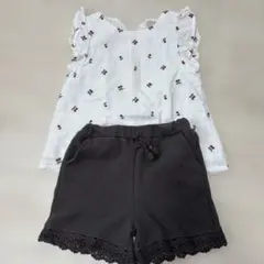 petit main ノースリーブ・ショートパンツ110 サクランボ　フリル