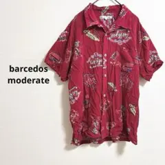 b573【barcedos moderate】メンズ半袖シャツアロハリゾート総柄