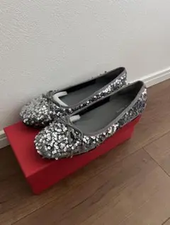 新品未使用＊オリエンタルトラフィック＊スパンコールスクエアトゥバレエシューズ