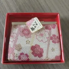 ちりめん　がま口財布　箱入り　桜模様