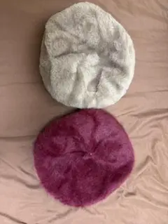 ファー ベレー帽 2点セット