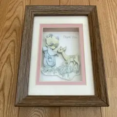 壁掛け　シャドーボックス　立体絵画　3Dアート　女の子　可愛い　Thankyou