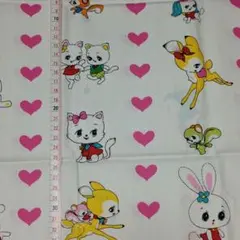 ハニーチューン 動物 レトロ ファンシー 白 約110cm×50cm