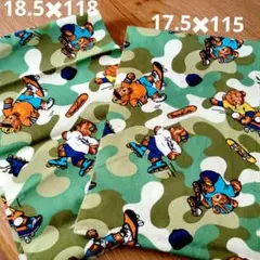 はぎれ　綿プリント　くま　迷彩柄