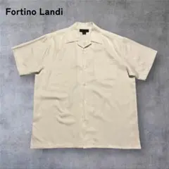 【246】Fortino Landi開襟フルオープンポリシャツ半袖白Mサイズ