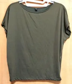 UNIQLO ドレープクルーネックT（半袖）オリーブ/カーキ S