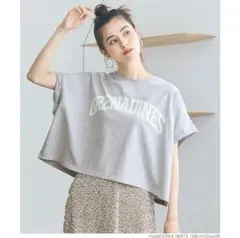 coca レギュラーウェイトロールアップ ロゴTシャツ グレー　M