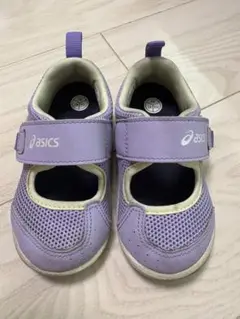 asics 紫色 ベビーシューズ マジックテープ式