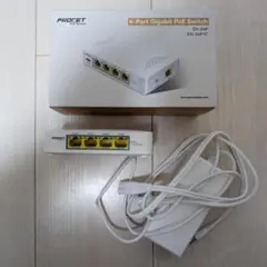 PoE給電 スイッチングハブ 5ポート ギガビット 小型 802.3af/at