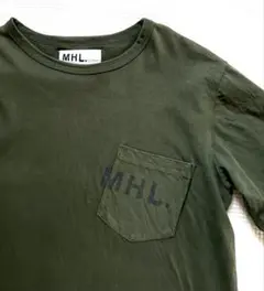 MHL. 定番ロゴTシャツ オリーブグリーン メンズLサイズ