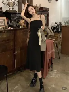 ソリッド キャミドレス クロップブレザーなし