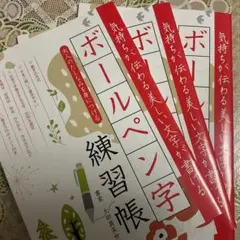 ボールペン字練習帳　3冊 美しい手書き文字を習得するための練習帳です。