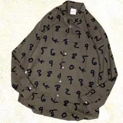 【美品】Paul Smith ポールスミス Numbers プリントシャツ