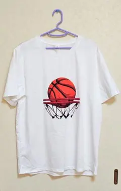 メンズ　バスケット　Tシャツ　白　M サイズ(JP•XLサイズ)