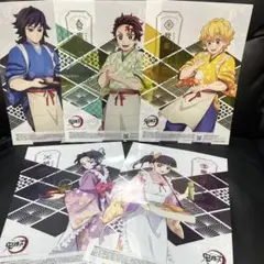 鬼滅の刃　クリアポスター5種　コンプリート　セブンイレブン