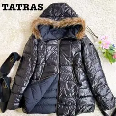 【極美品】タトラス リバーシブル ダウンコート ブリーダ ブラック 01 ファー