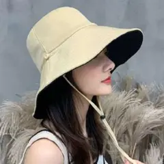 リバーシブル バケットハット 帽子 小顔効果 UVカット 日除け つば広 韓国