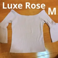 Luxe Rose オフショル ベルスリーブ リブ トップス