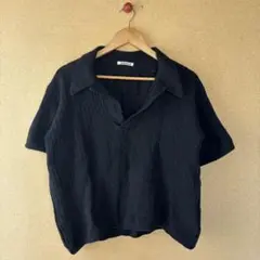 AURALEE RIB KNIT SKIPPER POLO ECRU サイズ3