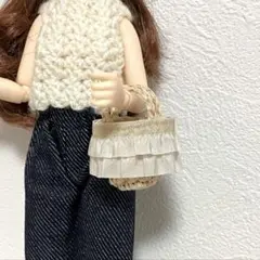 22センチドール ミニチュア かごバッグ ハンドメイド カバン バッグ 小物