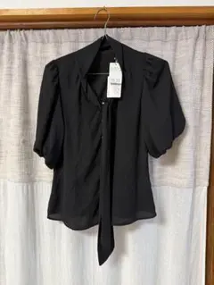 新品MISCH MASCH ブラックリボンシャツ M