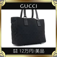 【全額返金保証・送料無料】グッチのトートバッグ・正規品・美品・GGキャンバス