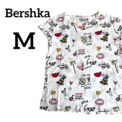 《Bershka》BSKGIRL Tシャツ【M】ベルシュカ　総柄　夏　半袖　海