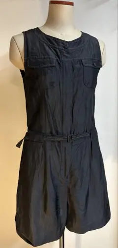 (美品)アルチザン ノースリーブ オールインワン　ショートパンツ　9号　ブラック