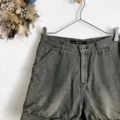 1640【トリプティック】S デニムショートパンツ グレー ロールアップ 春夏△