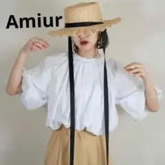 Amiur バルーンスリーブ　ギャザーブラウス
