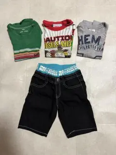 男の子 100cm ノースリーブTシャツ3枚＋ハーフパンツ 洗い替え 肌着にも