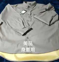 エバーグリーン SOMEDIFT 合成皮革シャツジャケット グレー ベージュ