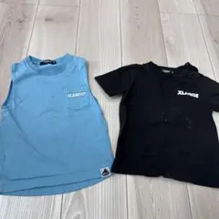 XLARGE 水色タンクトップと黒Tシャツセット