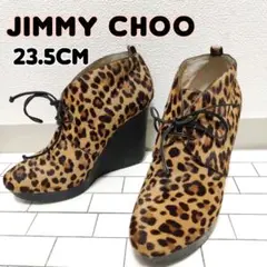 【JIMMY CHOO】ウェッジソール レオパード柄 23.5cm