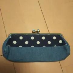 手作りがま口ペンケース、ポーチ