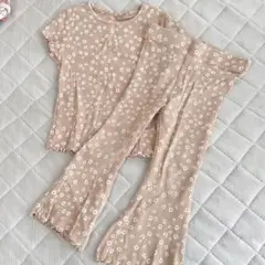 【美品】NEXT 小花デイジー リブセットアップ フレアパンツ　12〜18m