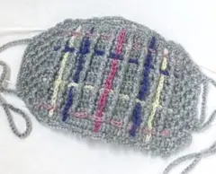137 マスクカバー レース チェック 不織布 ハンドメイド 手編み