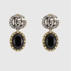 【新品】GUCCI GGピアス クリスタル ブラック