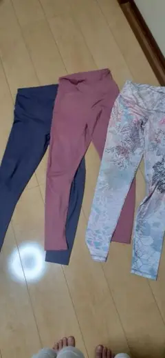 ヨガパンツ 3点セット ネイビー ピンク 多色柄