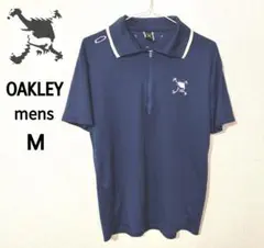 OAKLEY SKULL オークリースカル ハーフジップポロシャツ NVY M